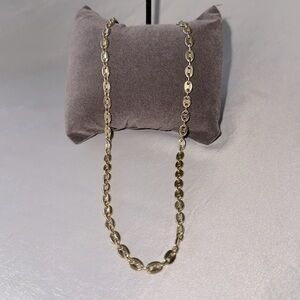 Vintage Gold Tone 25" Puffy Mariner Anchor Link Chain Necklace